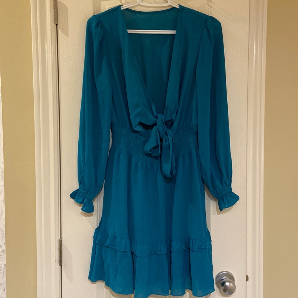Turquoise Chiffon Dress